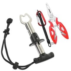 Bauer Balıkçı Aksesuar Seti Paslanmaz Pense ve Balık Tutucu Fish Grip