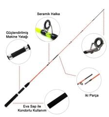 Katta Fishing Crocodile 165cm 100-250gr Tekne Kamışı - Turuncu