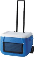 Coleman Poly-Lite Wheeled Mesh 50 QT Tekerlekli Soğutucu Buzluk 47.3 Lt-Mavi-Beyaz