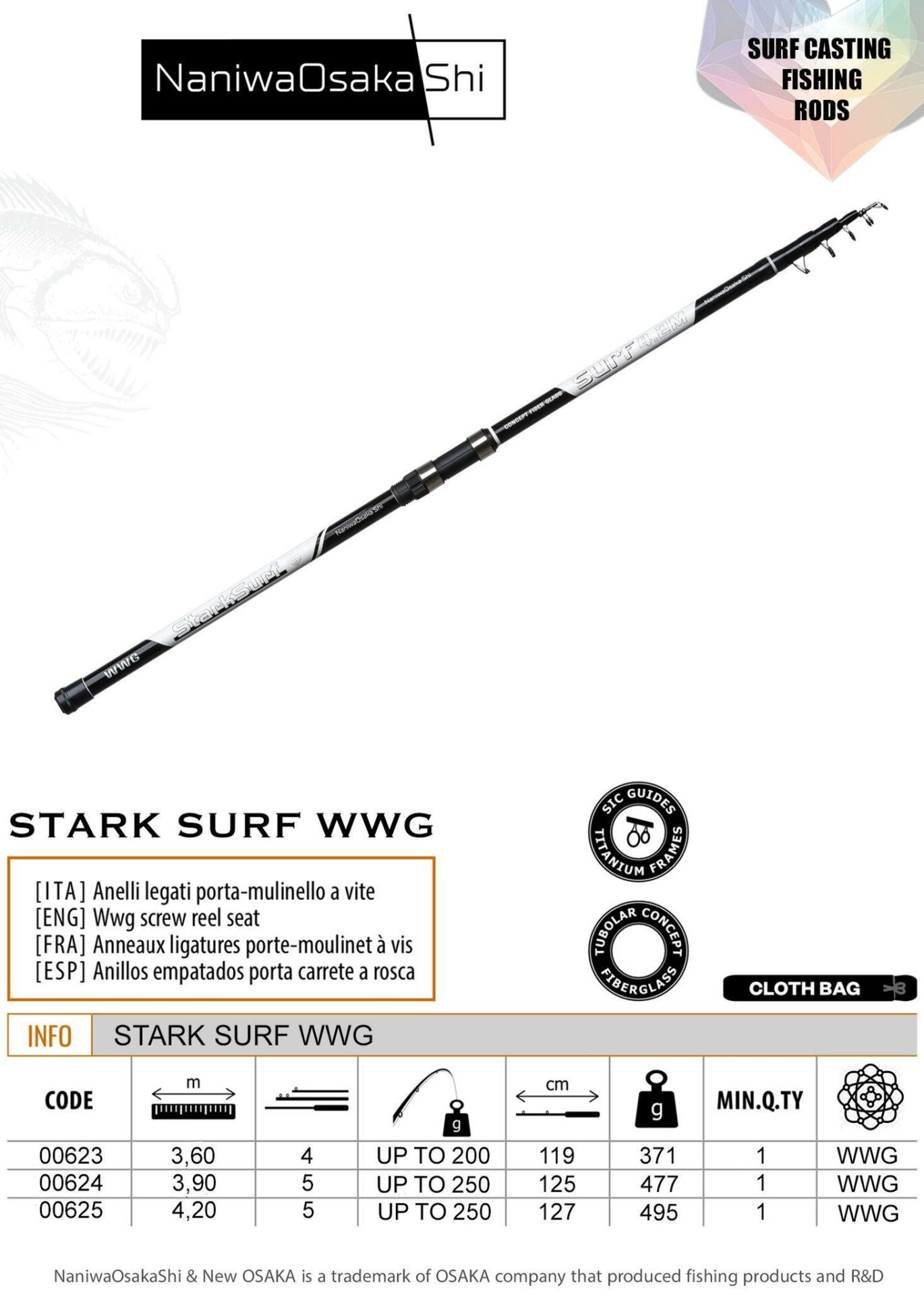 Naniwa Osaka Shi Stark Surf 420cm 100-250gr Surf Olta Kamışı