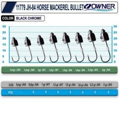 Owner Cultiva 11779 JH-84 Horse Mackerel Bullet Jighead