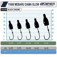 Owner Cultiva 11606 Mebaru Dama Glow Lrf Jighead