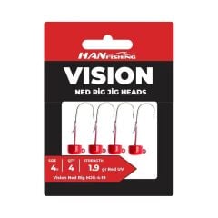 Hanfish Vision Ned Rig Red Uv Jighead