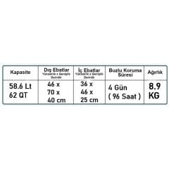 Coleman Xtreme Wheeled 62QT Tekerlekli Soğutucu Buzluk 58.6 Lt