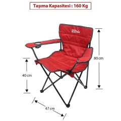 Gray Wolf Bardaklı Kamp Sandalyesi - Kırmızı BP200
