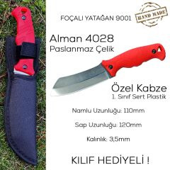 Foçalı 9001 Yatağan El Yapımı 23cm Av Kamp Bıçağı - Kırmızı