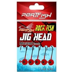 Portfish Jig Head Kırmızı 5li Paket