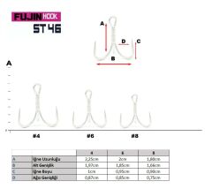 Fujin ST46 Üçlü Maket Balık İğnesi NO 10