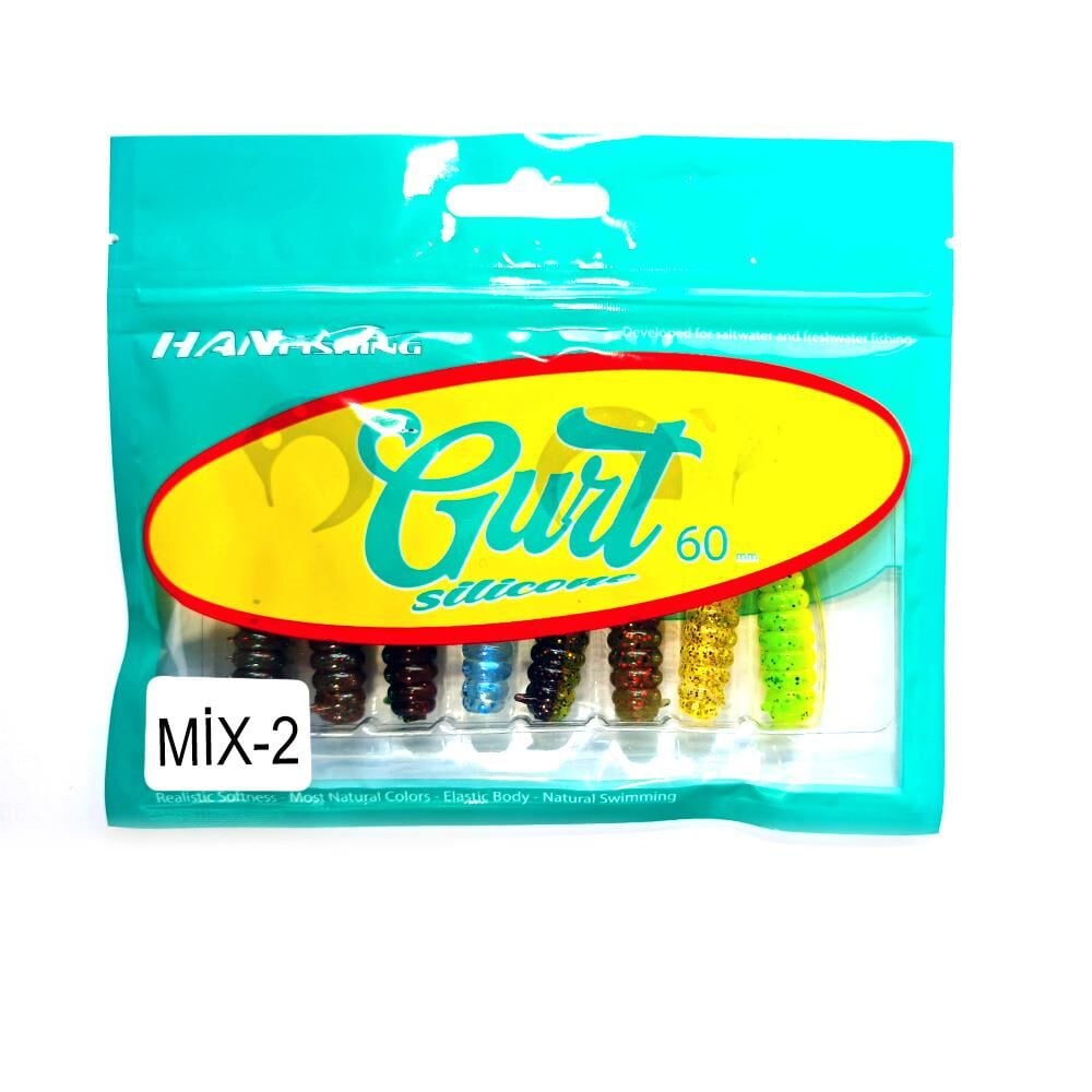 Hanfish Gurt 6cm Silikon Yem - MİX 2 (7 Renk)