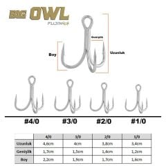 Fujin Big OWL Süper Anti-Rust Üçlü İğne