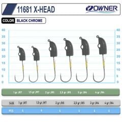 Owner 11681 Cultiva X-Head Lrf Jighead (4 Adet)