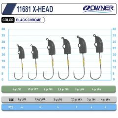 Owner 11681 Cultiva X-Head Lrf Jighead (4 Adet) 1gr