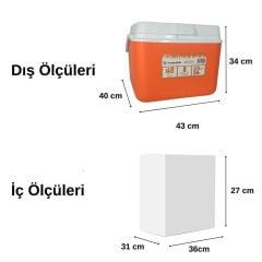 Freeze Peak Adventure 28 QT Buzluk 26 Litre - Turuncu