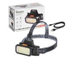 Watton WT-652 15 Ledli Sarı / Beyaz Şarjlı Kafa Lambası