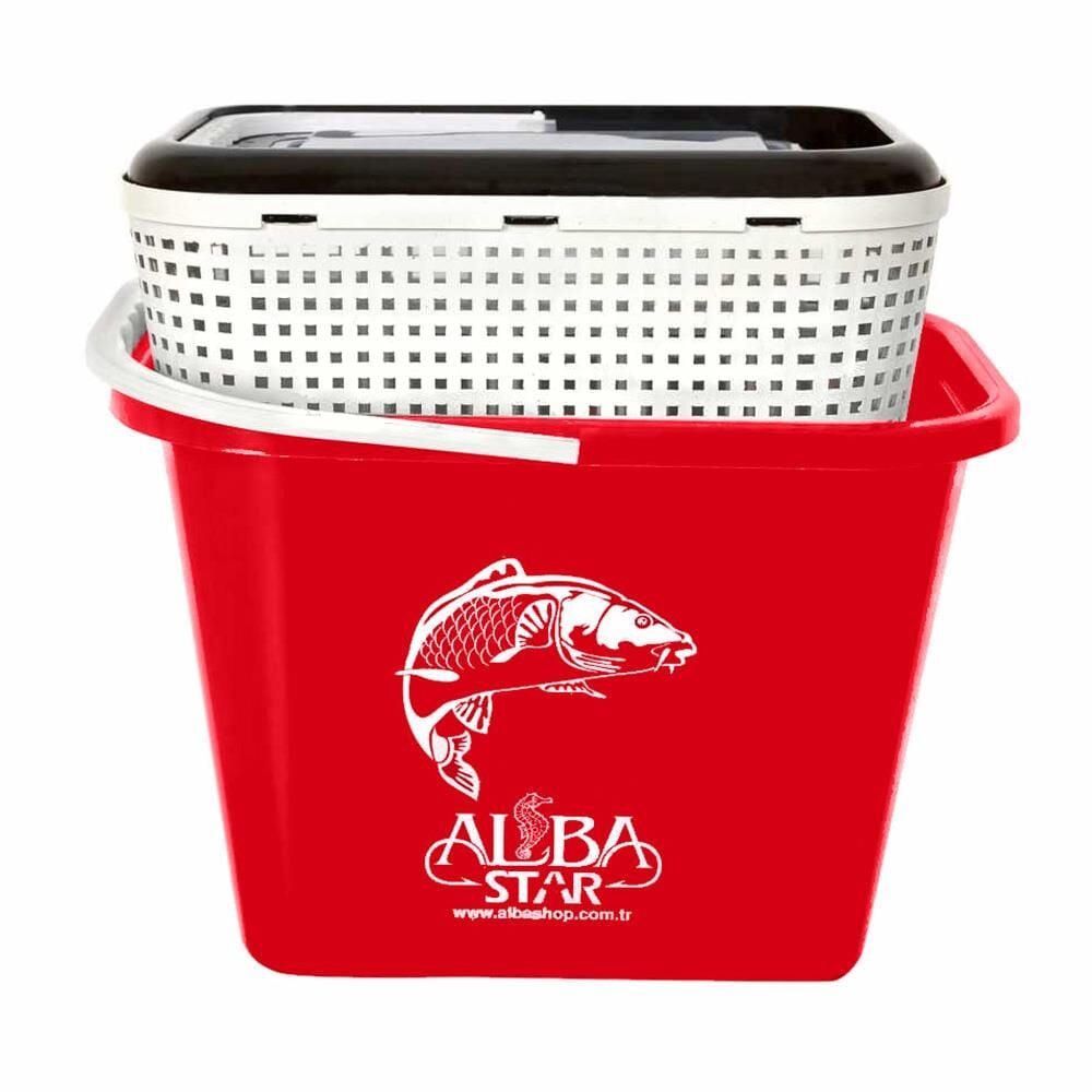Albastar Sepetli Balıkçı Kovası - Kırmızı