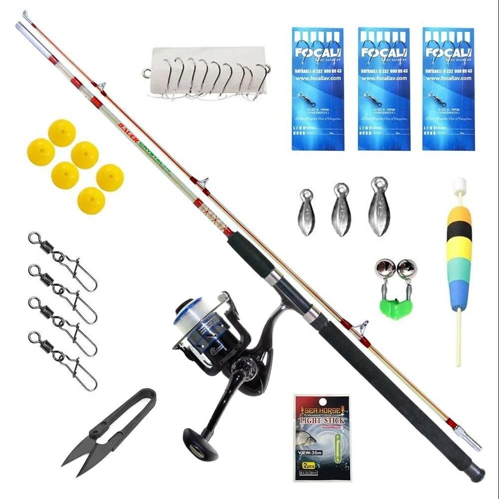 Bauer Tam Takım Tekne Bot Olta Seti - Bauer Crystal 150cm Vortex 6000