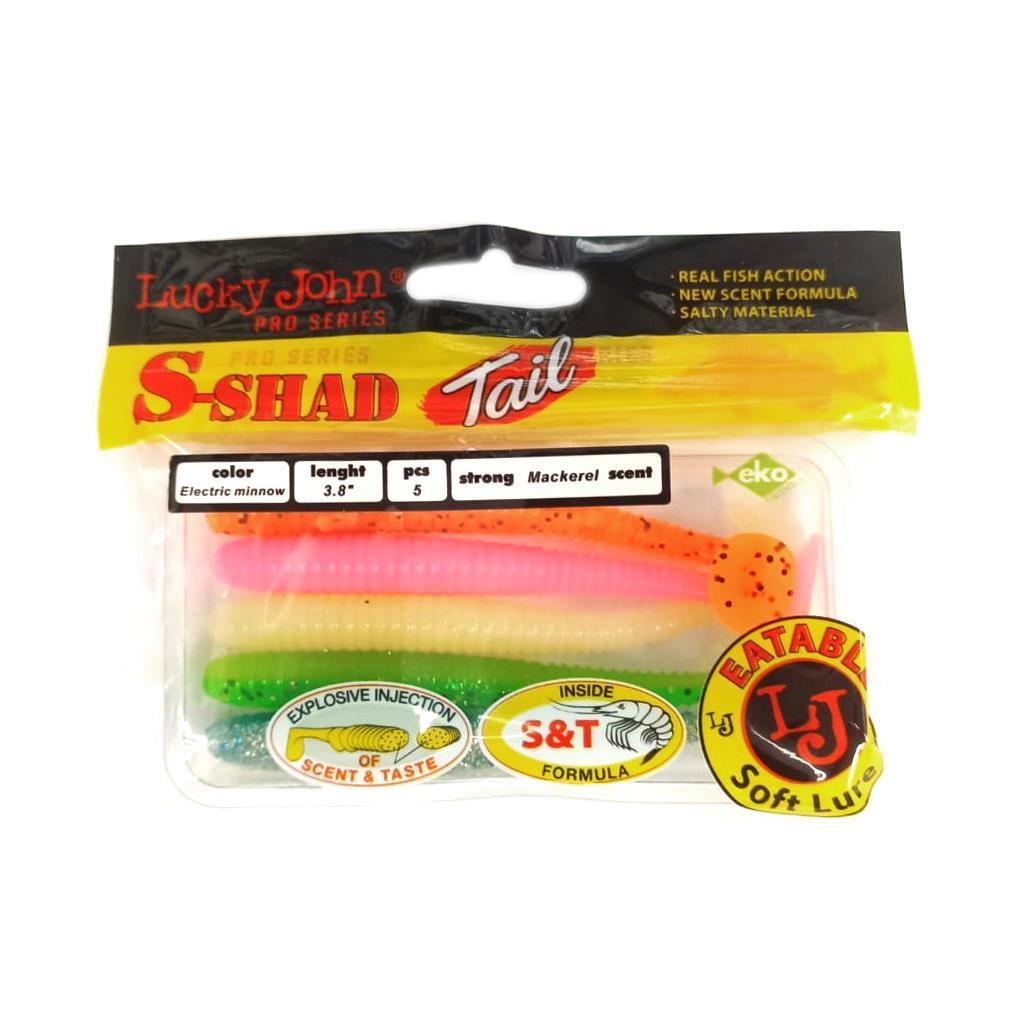 Lucky John S-Shad Tail 9.65 cm Silikon Yem - 5 Renk Mix
