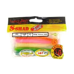 Lucky John S-Shad Tail 9.65 cm Silikon Yem - 5 Renk Mix