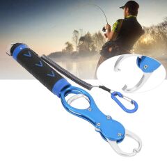 Oskar 18Kg Tartılı Alüminyum Balık Tutucu Gripper Yaylı Karabinalı - Mavi