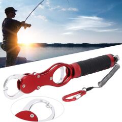 Oskar 18Kg Tartılı Alüminyum Balık Tutucu Gripper Yaylı Karabinalı - Kırmızı