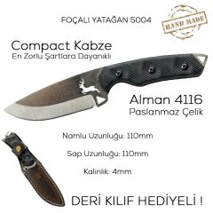Foçalı 5004 Yatağan El Yapımı 22cm Kompakt Av Kamp Bıçağı