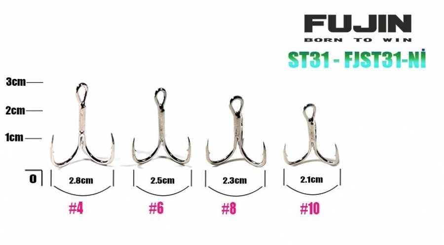 Fujin ST31 Üçlü Maket Balık İğnesi Nickel 4 no