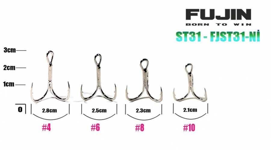 Fujin ST31 Üçlü Maket Balık İğnesi Nickel 4 no