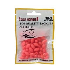 Sea Horse Fosforlu Yumuşak Boncuk 4*6mm (50 Adet) - Kırmızı