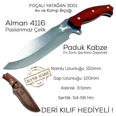 Foçalı 3001 Yatağan El Yapımı 27cm Paduk Av Kamp Bıçağı