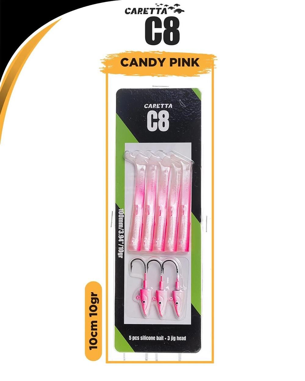 Caretta C8 10cm 10gr Lrf Silikon Yem Candy Pink