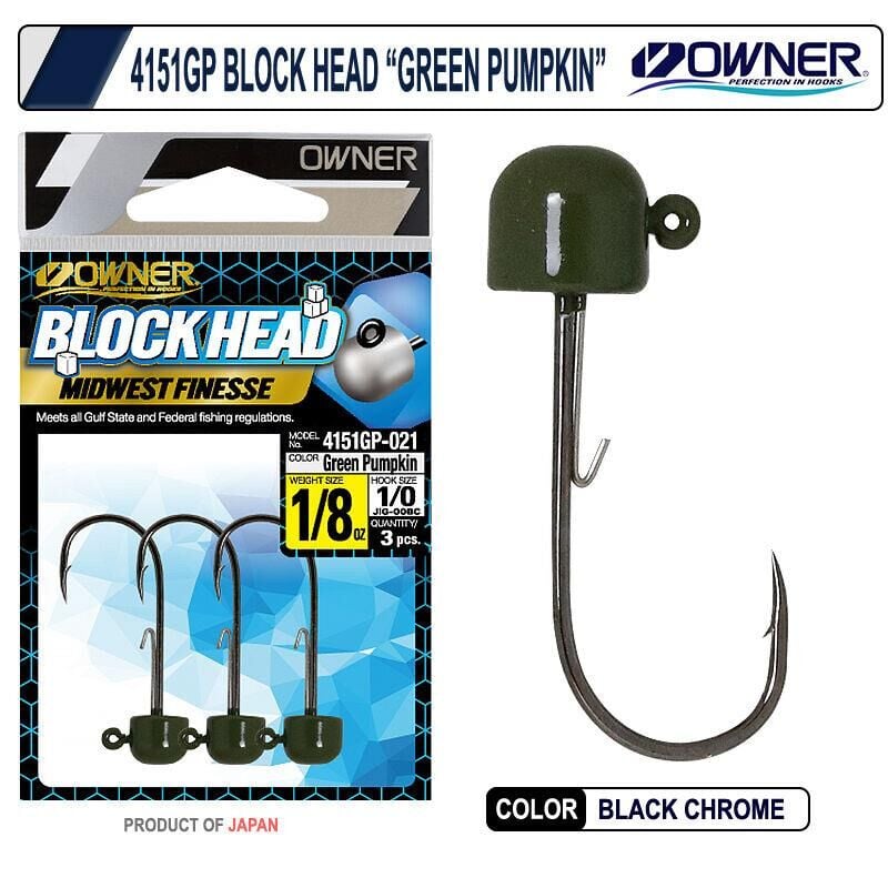Owner 4151 GP Block Head Lrf Jighead -No:1/8 3,6Gr